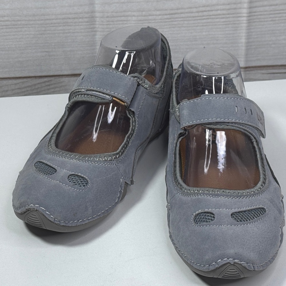 LDECK Womens Mary Jane Walking Shoes Gray Athletic Comfort Flats Size 40